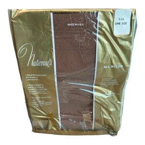 VTG Nationals Guaranteed Hosiery One Size T-14 Woodbeige Nylon Stockings